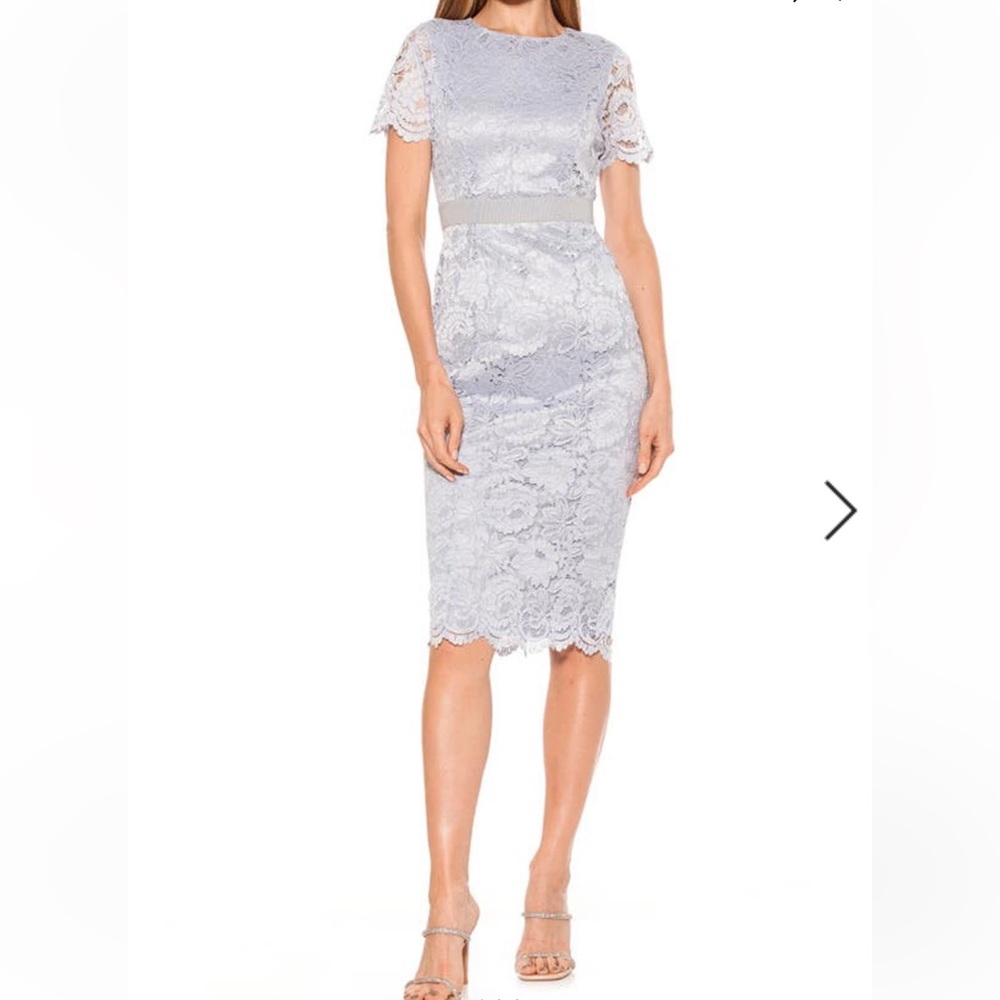 Alexia Admor Delora Lace Sheath Dress Halogen Blue Size 10